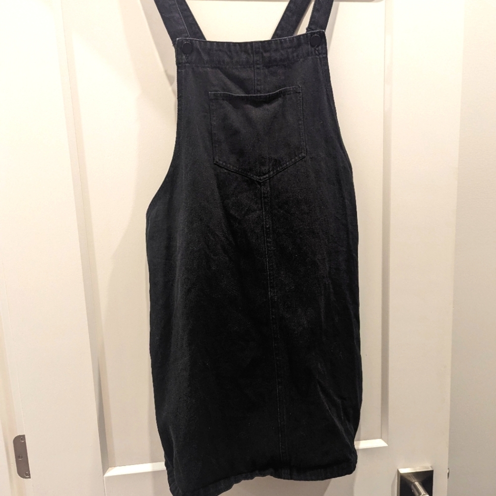 Twik Black Denim Overall Dress